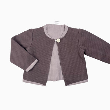 Cardigan mauve en mousseline réversible 4-5Y