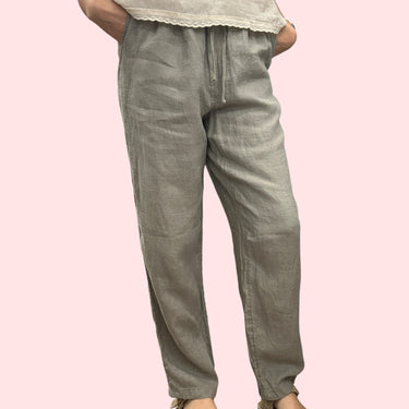 Pantalon eucalyptus en lin pour femmes XS