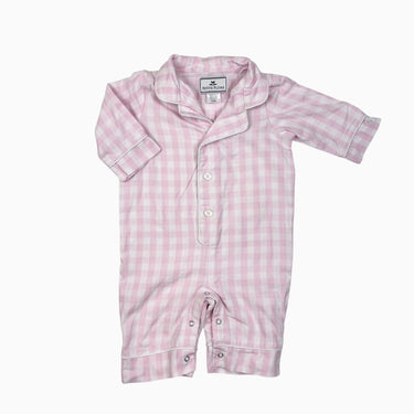 Combi pyjama à vichy blanc et rose 0-3M