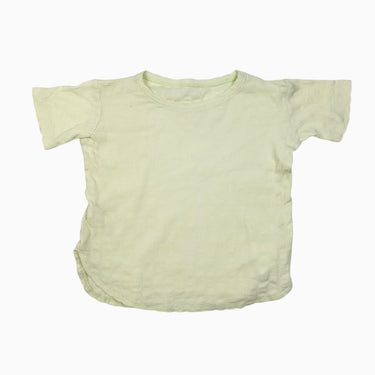 T-shirt vert anis côtelé 1-3Y