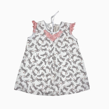 Robe blanche 'lapins' 2-3Y