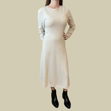 Robe maxi avoine en laine, polyamide et modal pour femmes 34EU