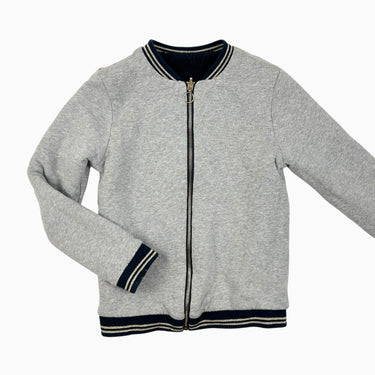 Veste marine en sherpa réversible grise 12Y