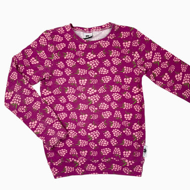 Pull fushia en coton motif framboise 9-10Y