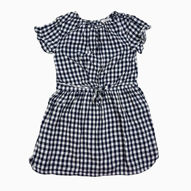 Robe vichy marine et blanche en lin mélangé 3Y