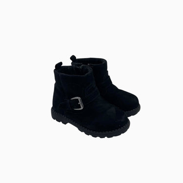 Bottines noires en faux-suèede demi-zip 20-21EU
