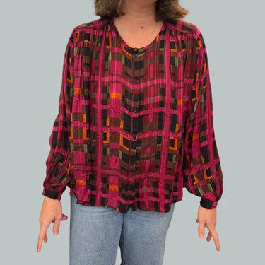Blouse 'Iruska' magenta en viscose pour femmes M