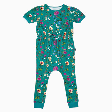 Combi verte à imprimé floral en coton,modal et elastane 3-4Y