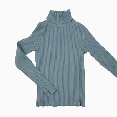 Pull à col roulé eucalyptus côtelé 8-9Y