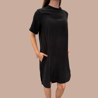 Robe noire en soie pour femmes 2US