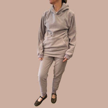 Pull lilas à capuchon en polar pour femmes M