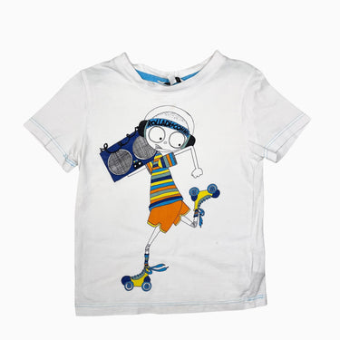 T-shirt blanc 'bonhomme' 4Y
