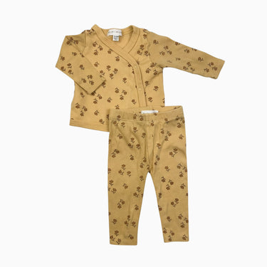 Ensemble 'tulipes' jaune 3-6M