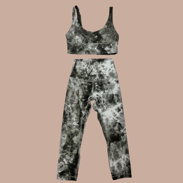Ensemble legging capri et haut de sport vert pour femmes 4US