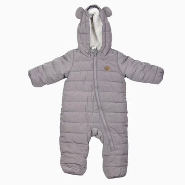 Habit de neige lilas-grise doublée en peluche 2-4M