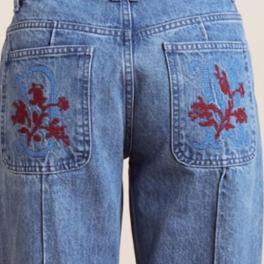 Jeans 'Sylvie' avec poches brodées pour femmes 12US