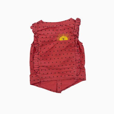 Blouse rouge à pois 'soleil' 12-18M