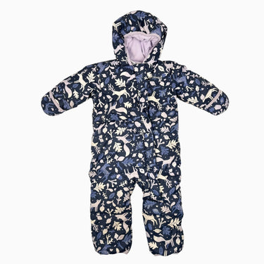 Habit de neige bleu marine à imprimé renard lilas 18-24M