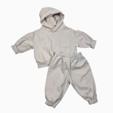 Ensemble pull à capuchon et jogger vanille 6-9M