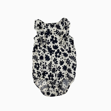 Barboteuse vanille fleurs abstraites 1.5-2Y