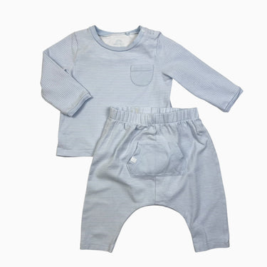 Ensemble à rayures bleues 3-6M