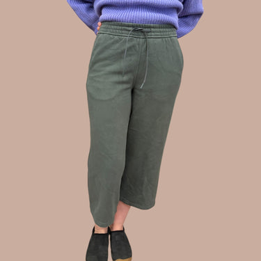 Pantalon de jogging olive en coton et poly pour femmes 4US