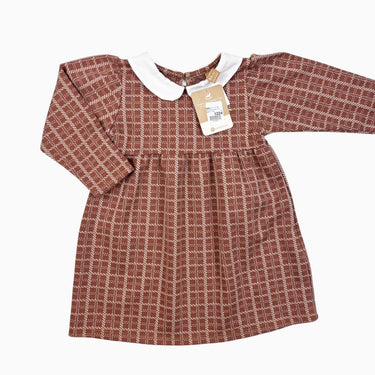 Robe à col claudine 'jacquard' marron 1Y fit 18m