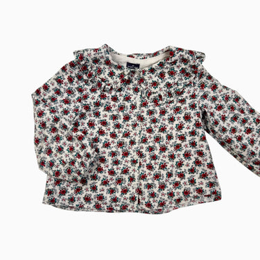 Blouse en flanelle fleuri rouge 5Y
