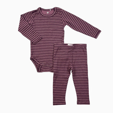 Cache-couche et legging bordeau à rayures dorées 12M