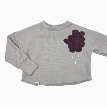 Chandail avoine 'nuages' côtelé 3-4Y