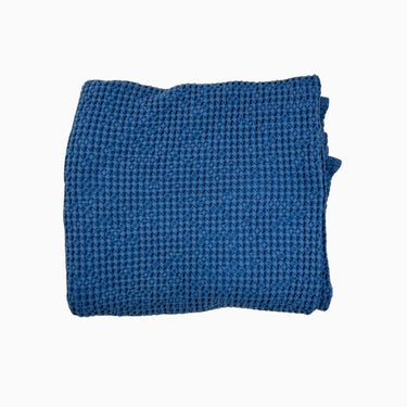 Couverture bleue en coton gaufré