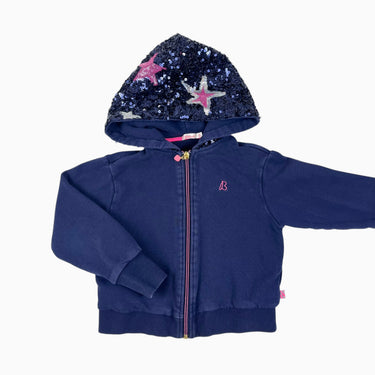 Veste marine à capuchon sequins 6Y