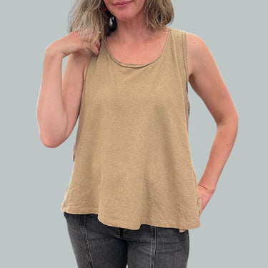 Camisole beige en chanvre et coton bio pour femmes M
