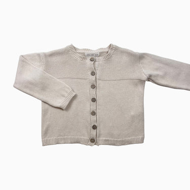Cardigan crème en tricot de coton 18-24M