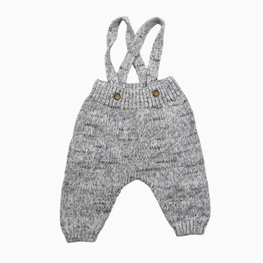 Pantalon à bretelle gris en tricot 3-6M