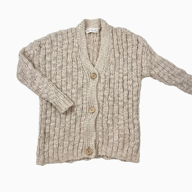Cardigan avoine en tricot 'loose' de coton et poly 2-3Y