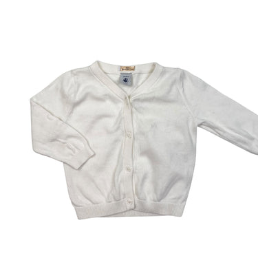Cardigan vanille en tricot de coton 18M