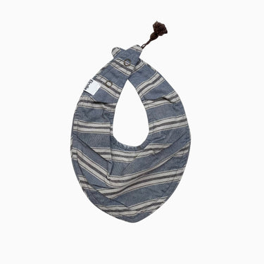 Bavoir en coton tissé à rayures 3-12M