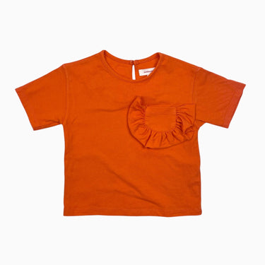 T-shirt orange avec poches à volants 3Y