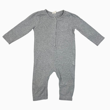 Pyjama grise en coton bio sans pied 9-12M