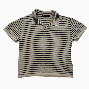 Haut tricot col polo rayure 6-7Y
