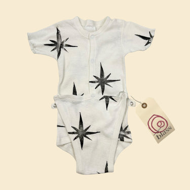 Onesie blanc/noir étoiles 12M