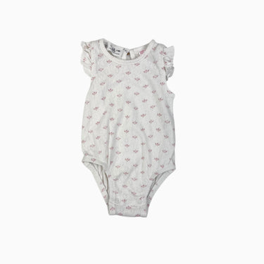 Cache-couche blanc fleuri à pointelle 1-3M