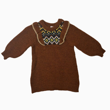Robe rouille en tricot 'chunky' mélangé 18-24M