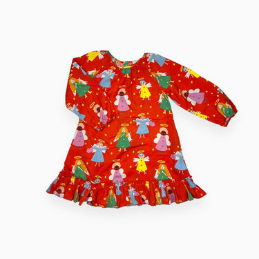 Robe rouge en lyocell motif anges 6Y