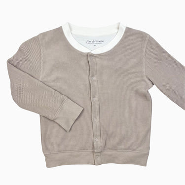Cardigan beige en coton gaufré 6-7Y