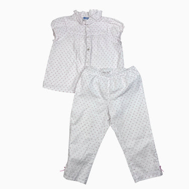 Pyjama rose pâle fleuri 4Y