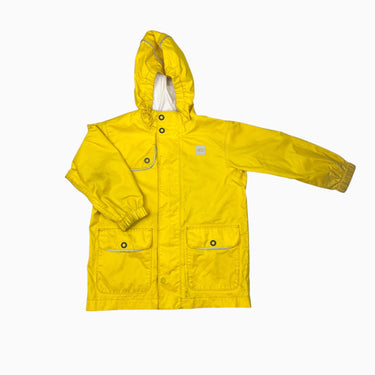 Manteau style imperméable jaune en nylon enduit 4Y