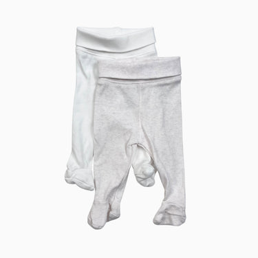 Duo de legging à pied blanc et chiné PRE