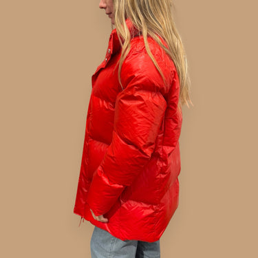 Manteau puff rouge pour femmes XXS-XS